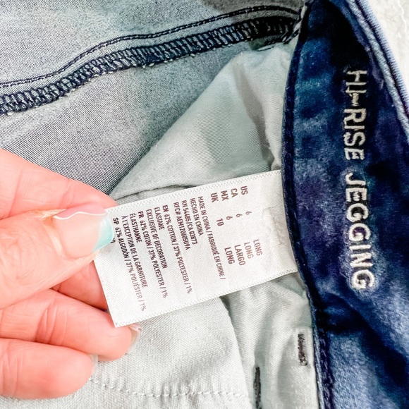 American Eagle Dark Wash Hi-Rise Skinny Jeggings Size 6 - Picture 6 of 7